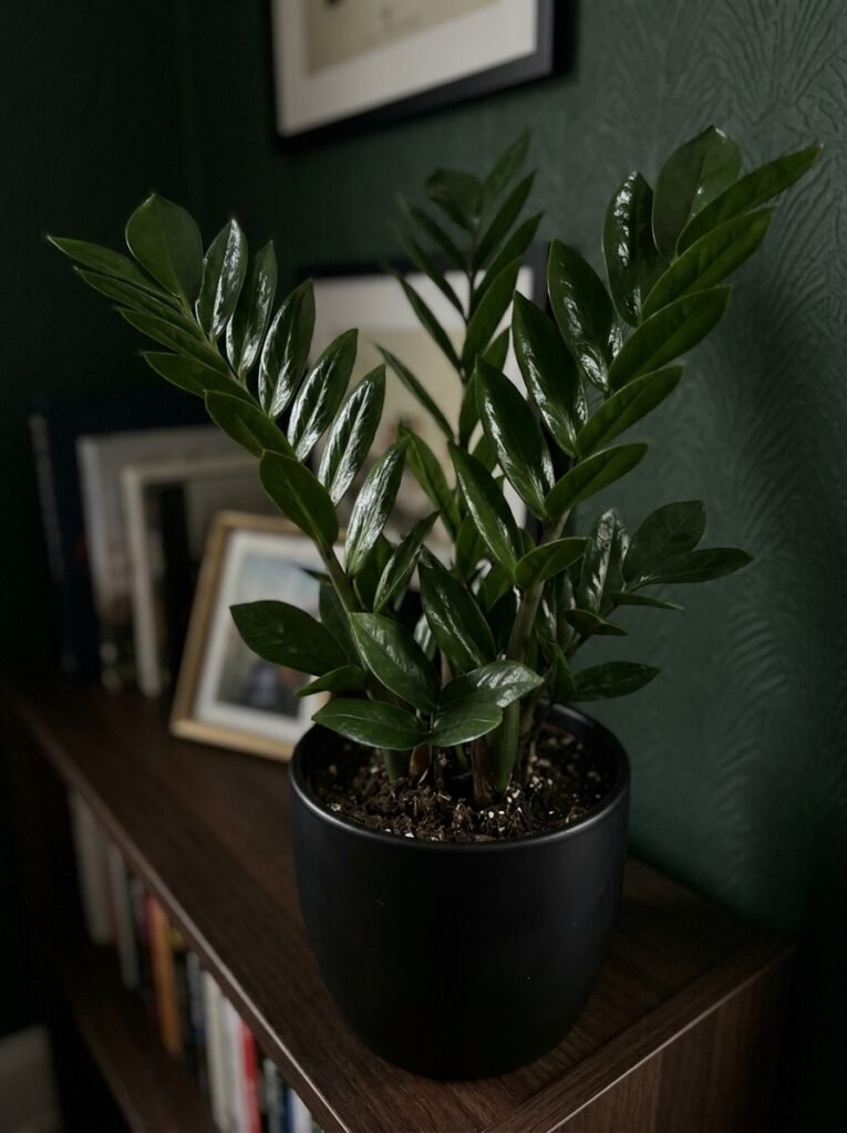 ZZ Plant glossy leaves shade